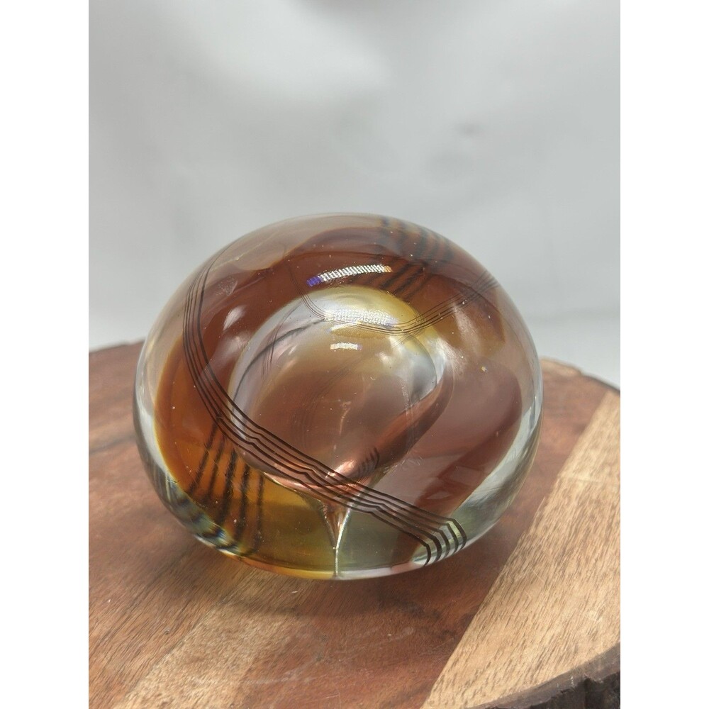 Art Glass Swirl Sommerso Ombré Hand Blown Paperweight